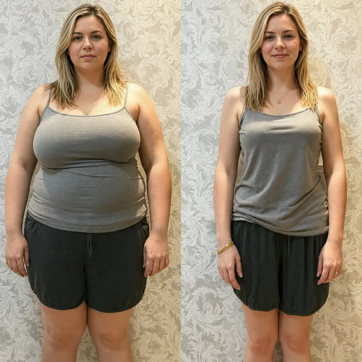 Venus Factor before photo representing low energy and body confidence concerns